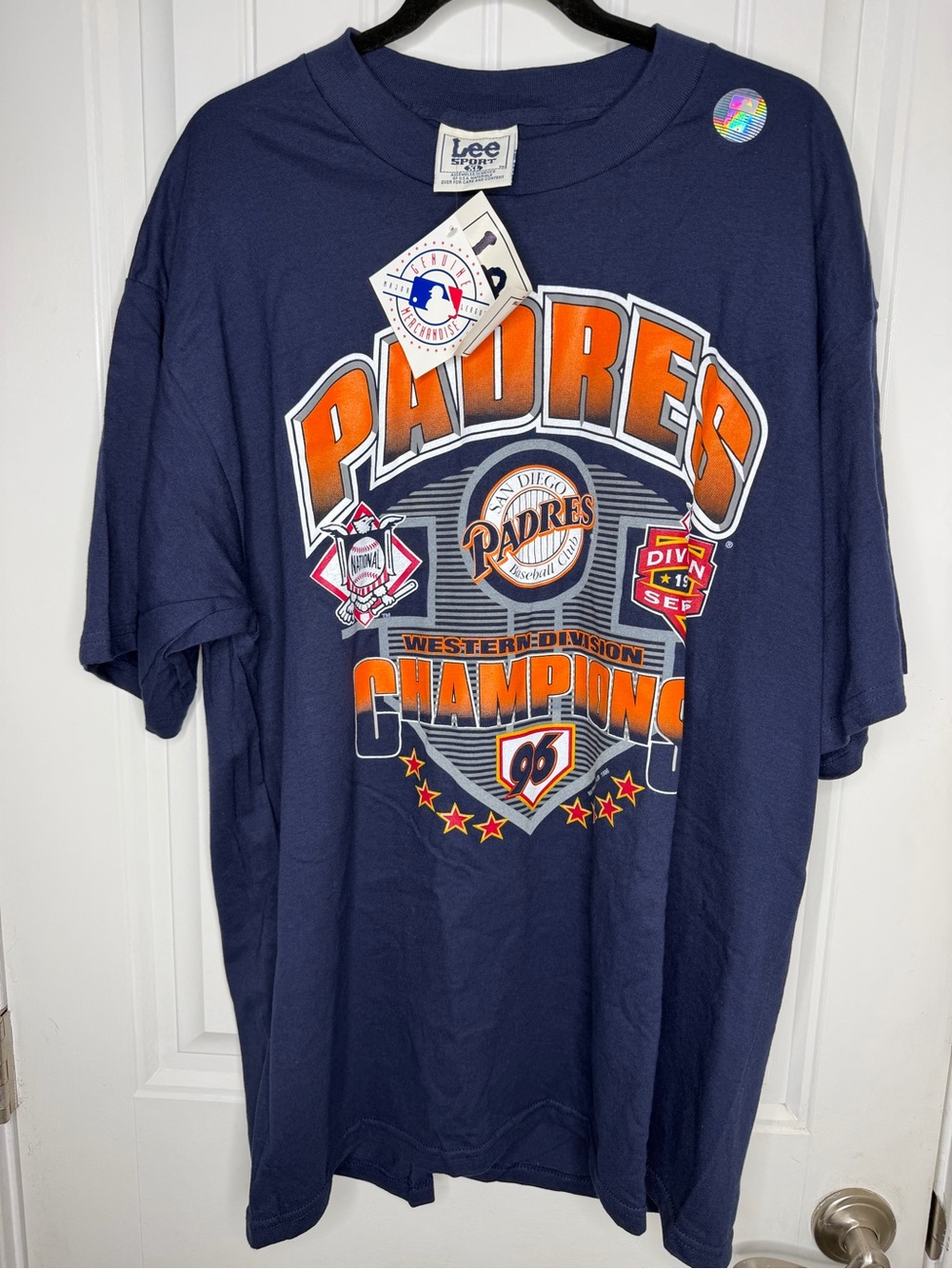 1996 San Diego Padres Baseball Western Division Champions T Shirt Size XL